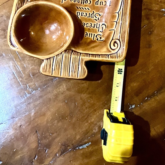 Vintage Collectible Calif  USA Ceramic Chip Dip Platter & Blue Cheese Recipe - Picture 2 of 6